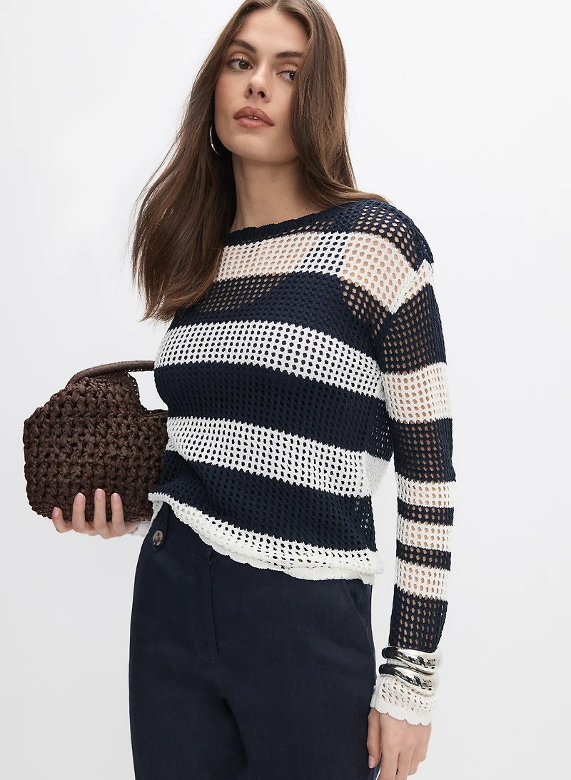 Pull à rayures en tricot