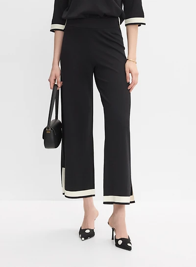 Joseph Ribkoff - Contrast Trim Wide-Leg Pants