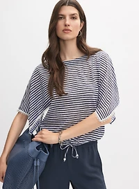 Striped Crochet Trim Top