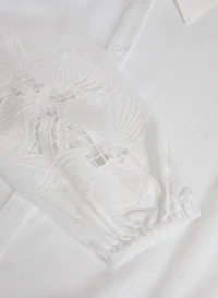 Embroidered Button Down Blouse