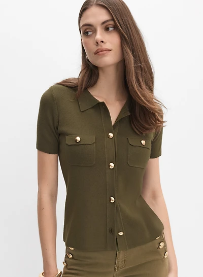 Knit Polo Top