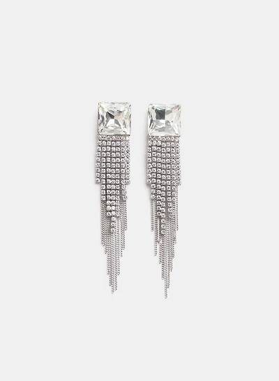 Boucles d'oreilles à zircons cubiques en franges