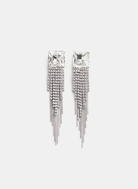 Boucles d'oreilles à zircons cubiques en franges