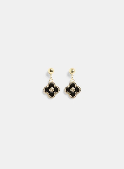 Clover Enamel Drop Earrings