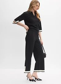 Joseph Ribkoff - Contrast Trim Wide-Leg Pants