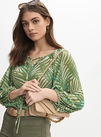 Palm Leaf Print Blouse