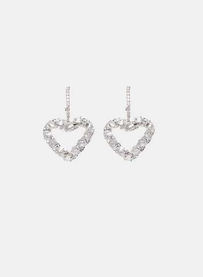 Boucles d'oreilles pendantes à coeur