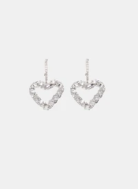 Boucles d'oreilles pendantes à coeur