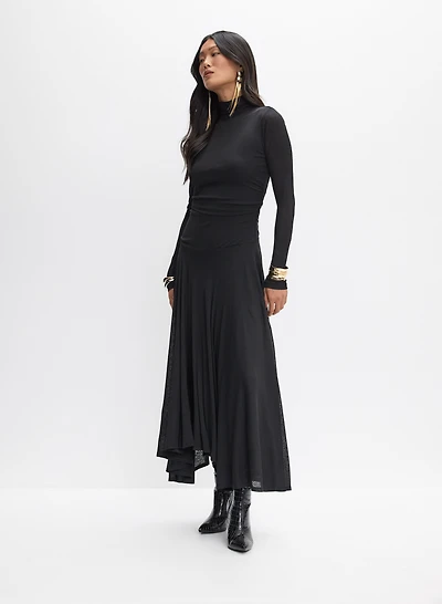 Robe midi à col roulé