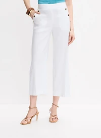 Linen-Blend Culotte Pants