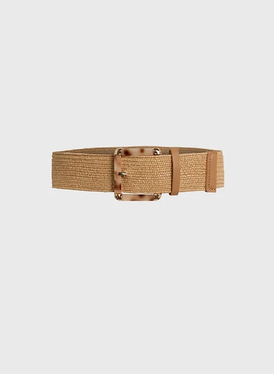 Ceinture tressée à boucle carrée