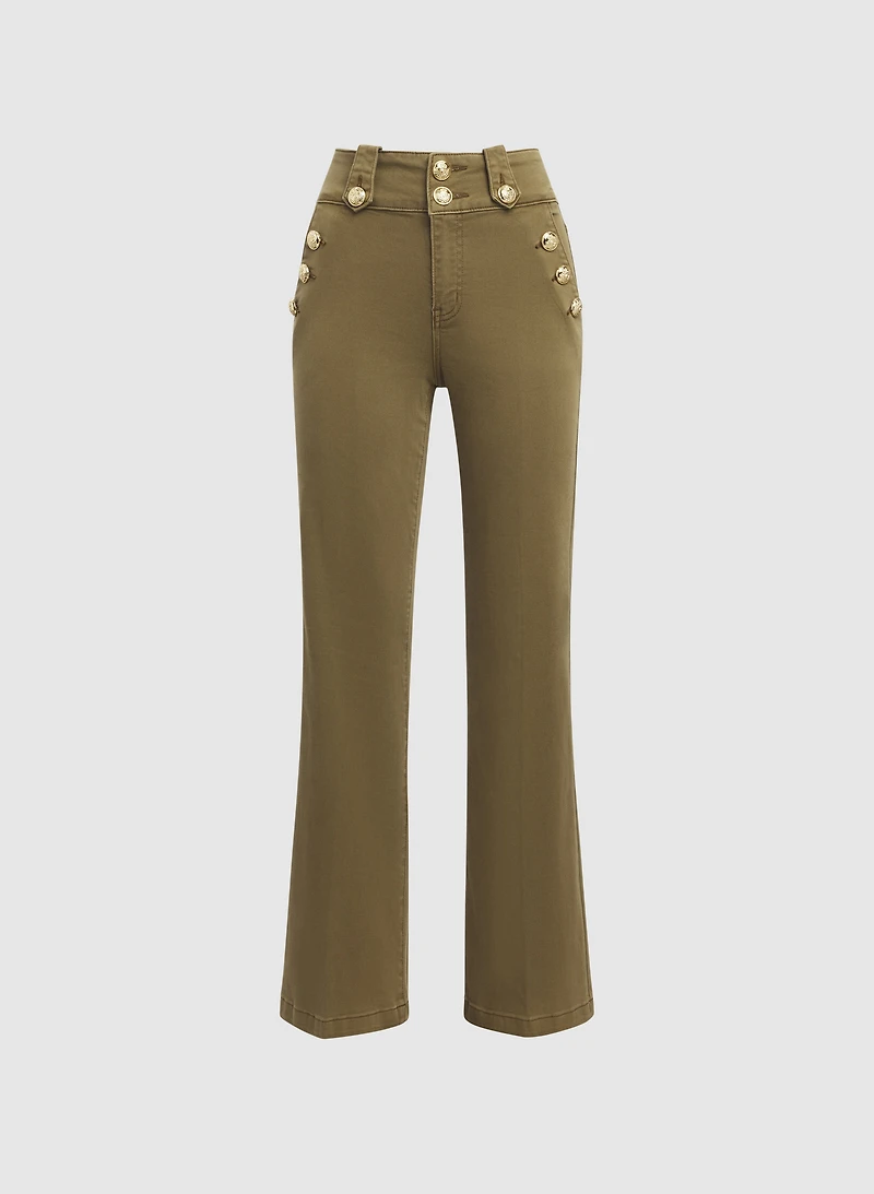 Embossed Button Trouser Jeans
