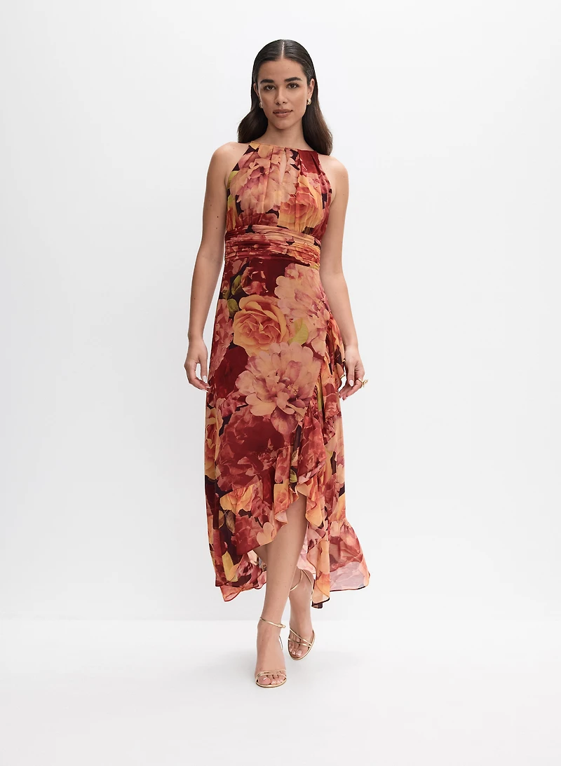 Robe florale à col licou