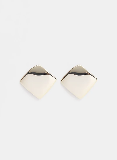 Square Button Earrings
