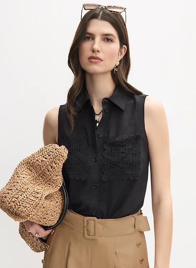 Crochet Pocket Blouse