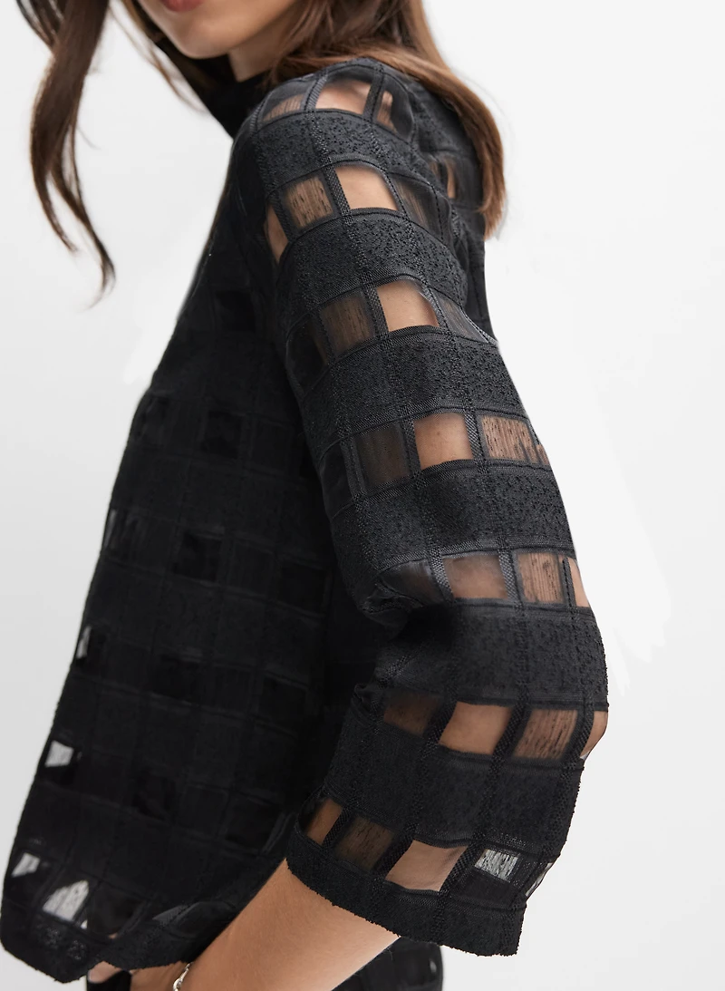 Joseph Ribkoff - Sheer Check Swing Jacket