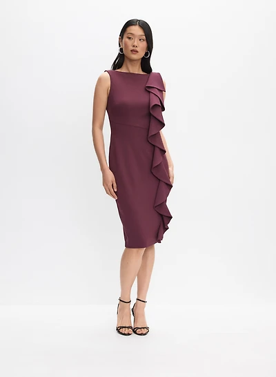Cascade Ruffle Front Dress