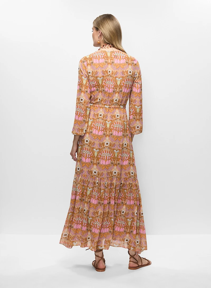 Robe maxi à motif fleuri