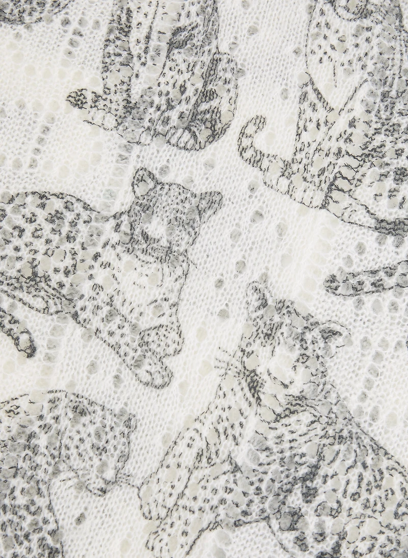 Cheetah Pointelle Knit Pullover