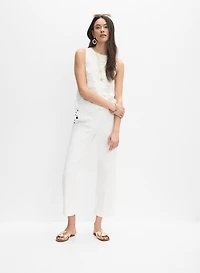 Pantalon droit orné d'oeillets