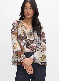 Floral Mesh Top