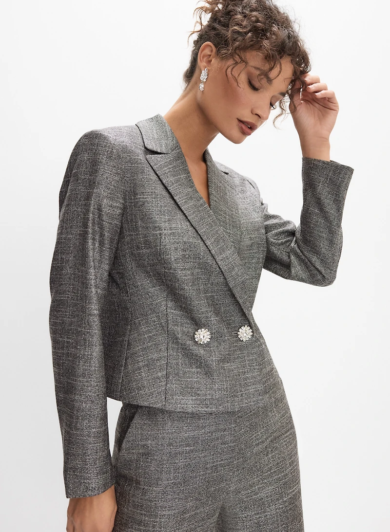 Metallic Cropped Blazer