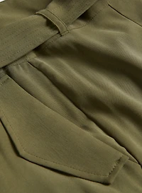 Tie Waist Cargo Pants