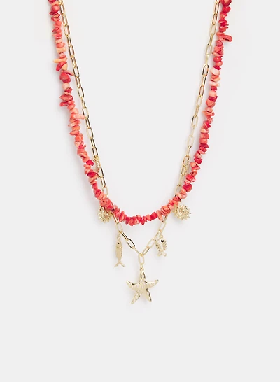 Collier double à breloques