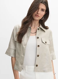 Joseph Ribkoff - Veste en lin à manches courtes