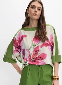Floral Placement Print Blouse