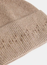 Tuque en tricot côtelé à cristaux