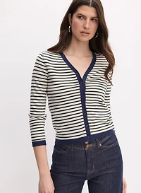 Cardigan boutonné à rayures