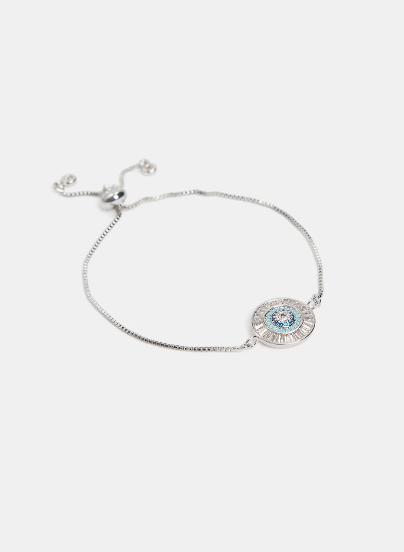Cubic Zirconia Eye Pendant Bracelet