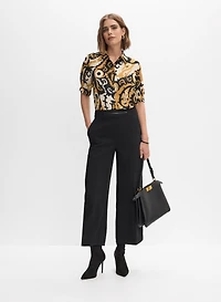 Zip Detail Culotte Pants