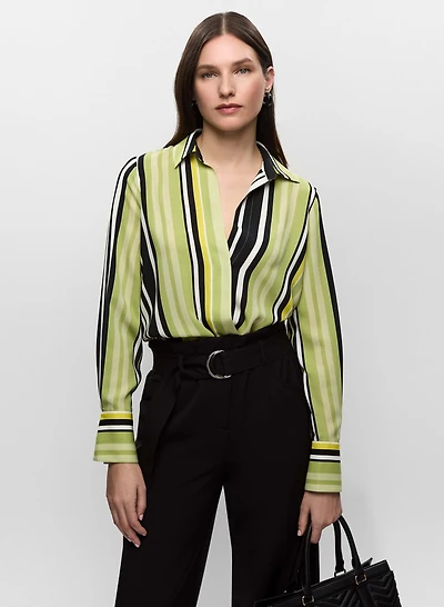 Blouse rayée style cache-coeur