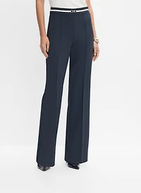 Pantalon à jambe évasée en crêpe