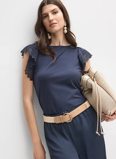 Haut à manches en crochet