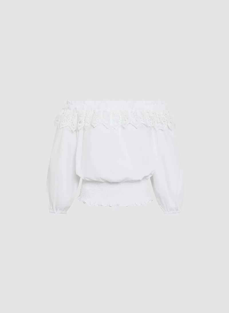Off-the-Shoulder Lace Blouse