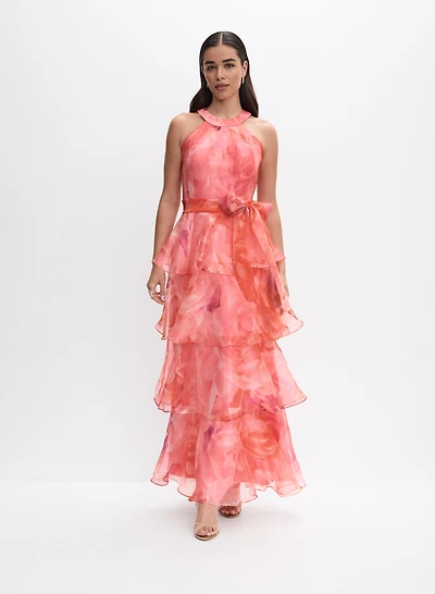 Robe florale en organza