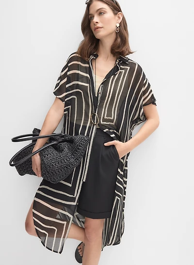 Joseph Ribkoff - Geometric Button-Down Blouse