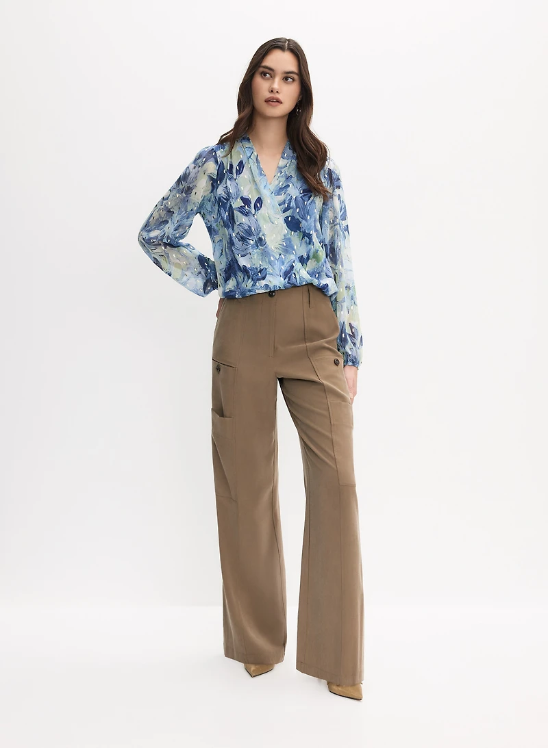 Floral Metallic Fleck Blouse