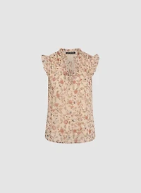 Frilled Mixed Floral Blouse