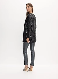 Long Sequin Cardigan