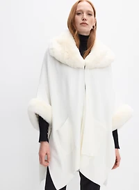 Joseph Ribkoff - Cape en tricot et fausse fourrure