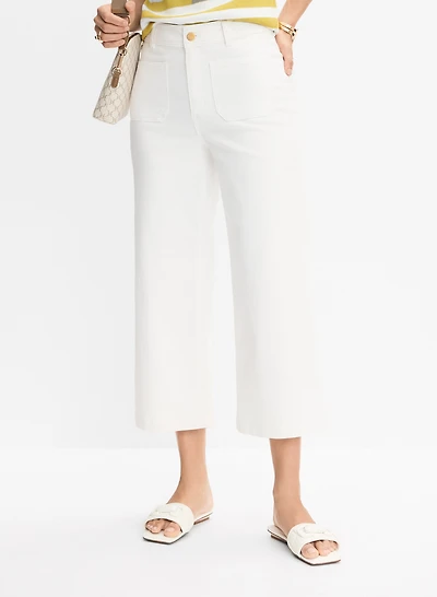 Patch Pocket Culotte Jeans