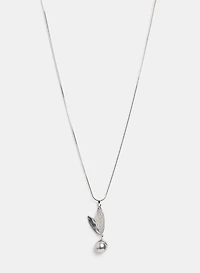 Leafy Pearl Drop Necklace