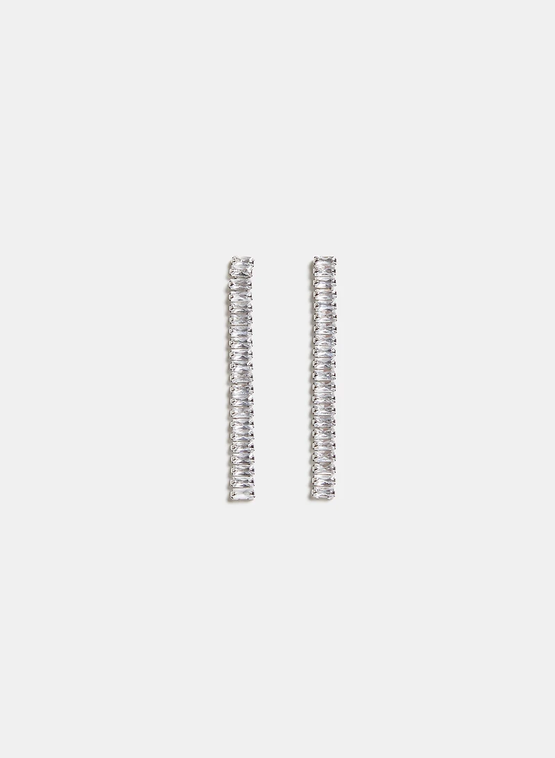 Cubic Zirconia Baguette Earrings