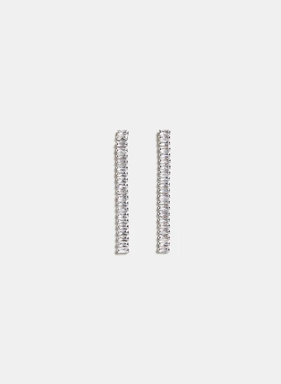 Cubic Zirconia Baguette Earrings