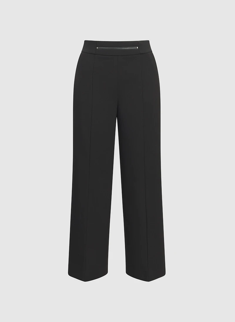 Zip Detail Culotte Pants