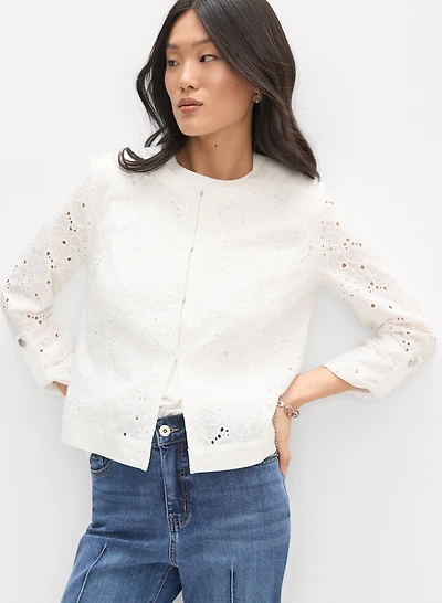 Lace Crew Neck Jacket